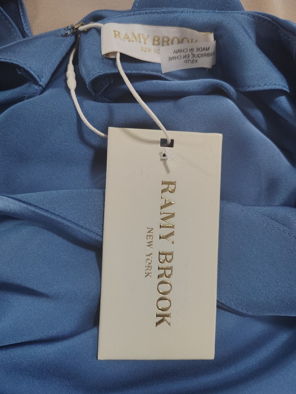 NWT $545 Ramy Brook Cheri Wide Leg Jumpsuit "True Blue" Women's XS Quiet Luxury - Picture 8 of 12